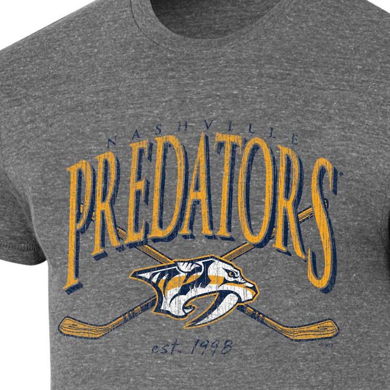 slide 3 of 3, NHL Nashville Predators Men's Short Sleeve Gray Tri-Blend T-Shirt - S, 1 ct