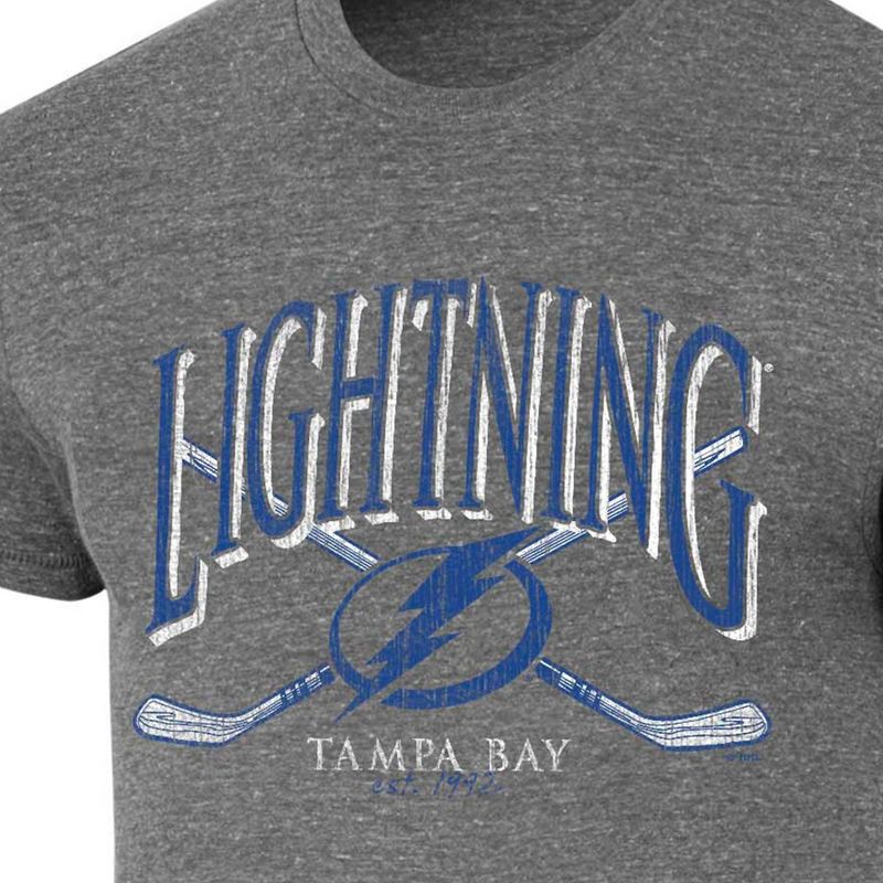slide 3 of 3, NHL Tampa Bay Lightning Men's Short Sleeve Gray Tri-Blend T-Shirt - M, 1 ct