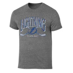 NHL Tampa Bay Lightning Men's Short Sleeve Gray Tri-Blend T-Shirt - M