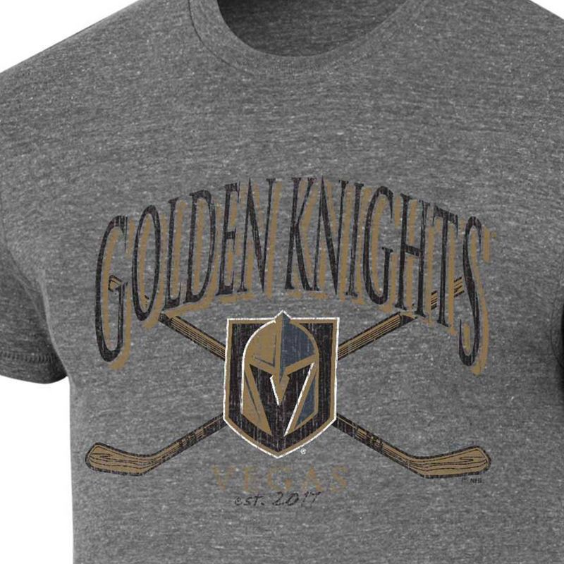 slide 3 of 3, NHL Vegas Golden Knights Men's Short Sleeve Gray Tri-Blend T-Shirt - M, 1 ct