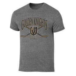 NHL Vegas Golden Knights Men's Short Sleeve Gray Tri-Blend T-Shirt - XXL