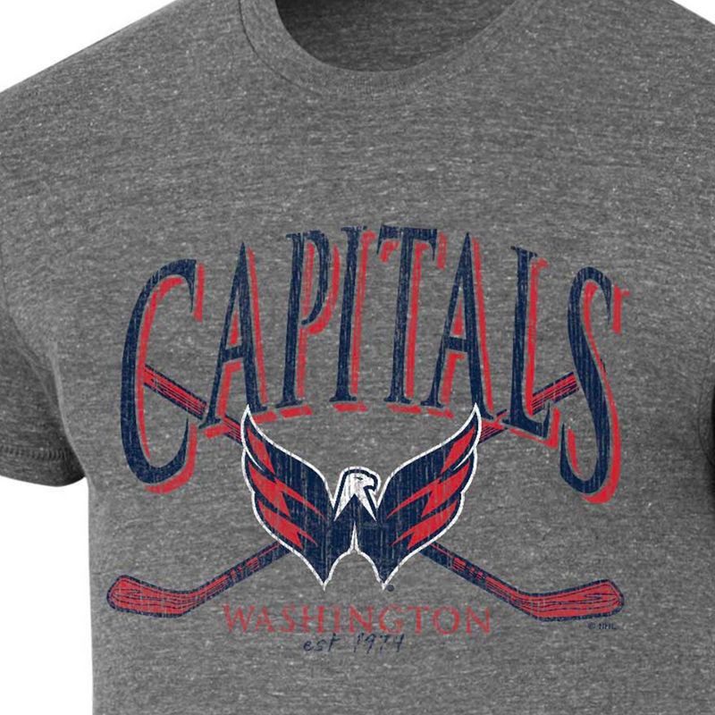 slide 3 of 3, NHL Washington Capitals Men's Short Sleeve Gray Tri-Blend T-Shirt - M, 1 ct
