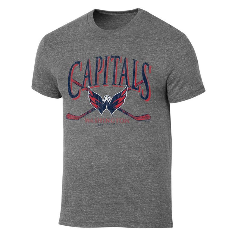 slide 1 of 3, NHL Washington Capitals Men's Short Sleeve Gray Tri-Blend T-Shirt - M, 1 ct