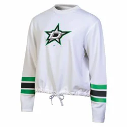 NHL Dallas Stars Women's White Long Sleeve Fleece Crew Sweatshirt - XL