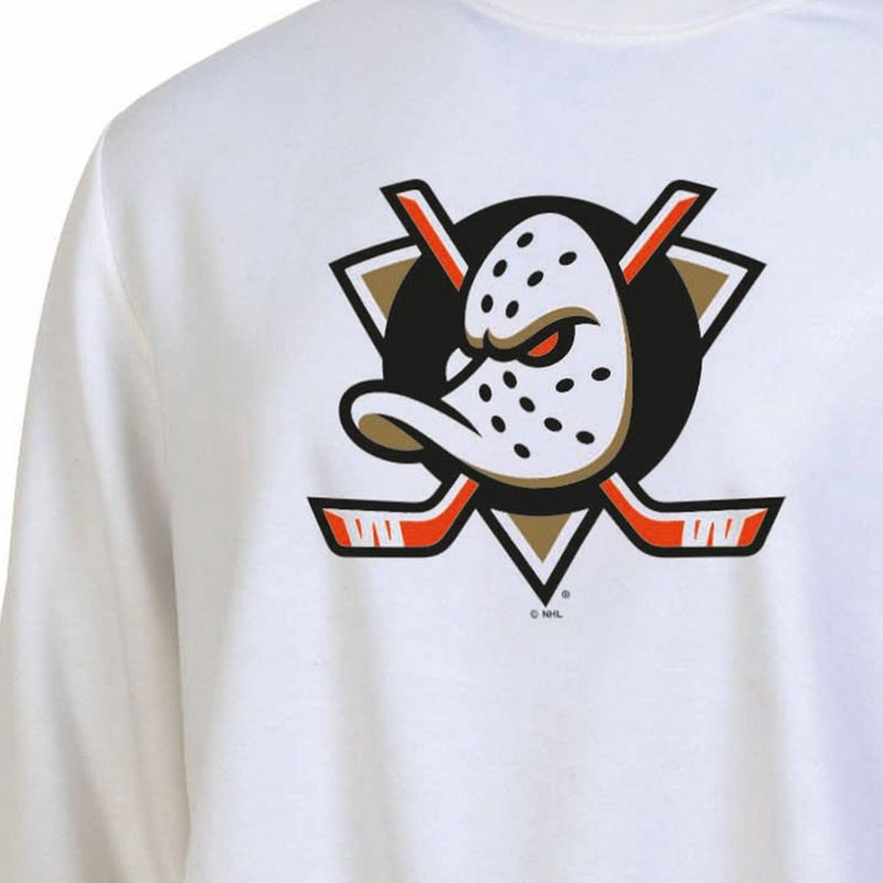 slide 3 of 3, NHL Anaheim Women's White Long Sleeve Fleece Crew Sweatshirt - M, 1 ct
