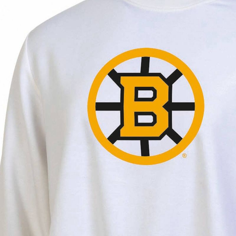 slide 3 of 3, NHL Boston Bruins Women's White Long Sleeve Fleece Crew Sweatshirt - M, 1 ct