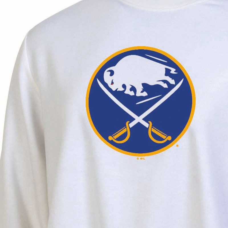 slide 3 of 3, NHL Buffalo Sabres Women's White Long Sleeve Fleece Crew Sweatshirt - M, 1 ct