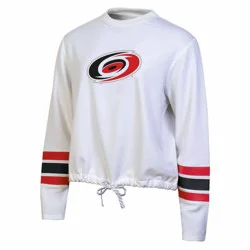 NHL Carolina Hurricanes Women's White Long Sleeve Fleece Crew Sweatshirt - L
