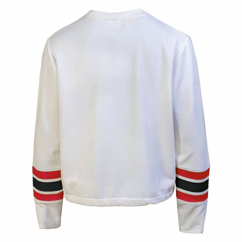 slide 2 of 3, NHL Chicago Blackhawks Women's White Long Sleeve Fleece Crew Sweatshirt - M, 1 ct