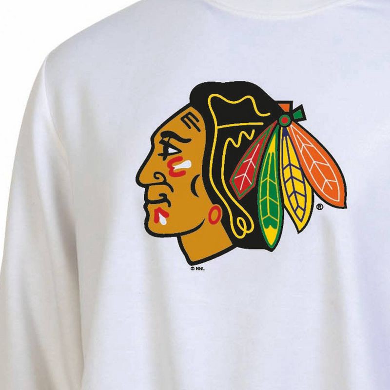 slide 3 of 3, NHL Chicago Blackhawks Women's White Long Sleeve Fleece Crew Sweatshirt - L, 1 ct