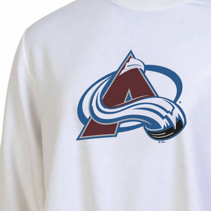 slide 3 of 3, NHL Colorado Avalanche Women's White Long Sleeve Fleece Crew Sweatshirt - S, 1 ct