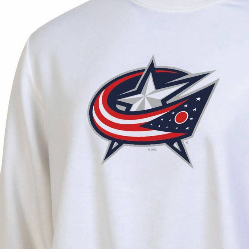 slide 3 of 3, NHL Columbus Blue Jackets Women's White Long Sleeve Fleece Crew Sweatshirt - M, 1 ct