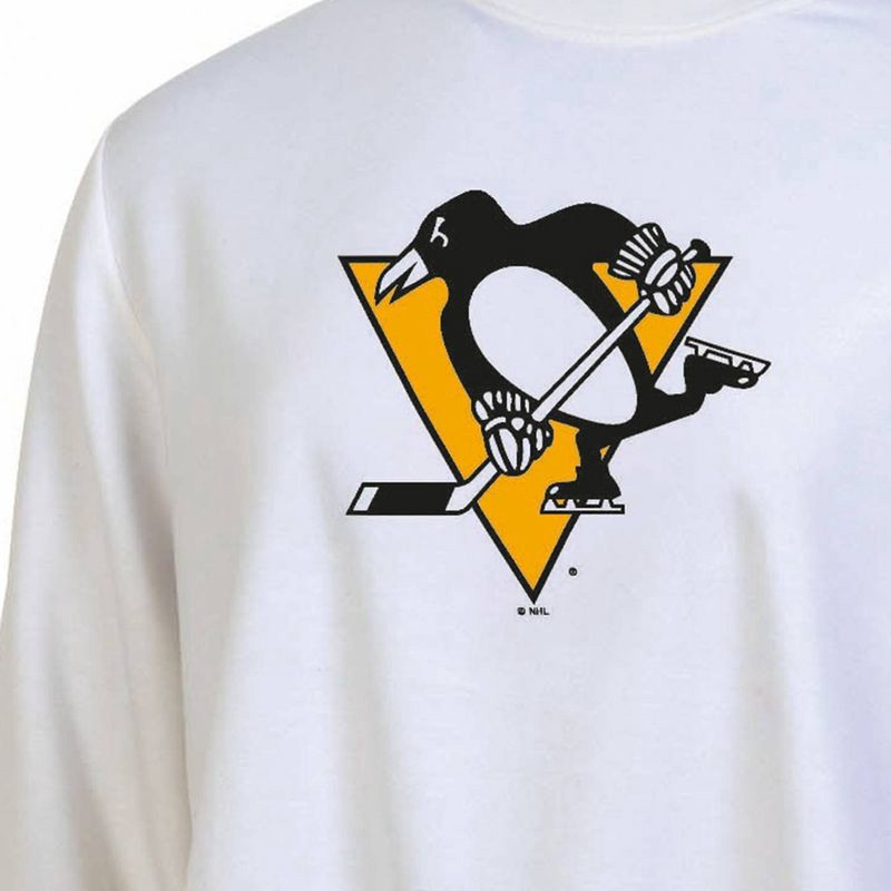 slide 3 of 3, NHL Pittsburgh Penguins Women's White Long Sleeve Fleece Crew Sweatshirt - S, 1 ct