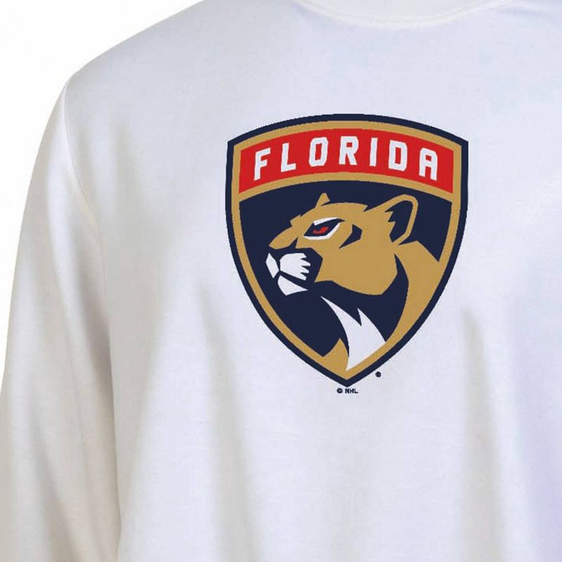 slide 3 of 3, NHL Florida Panthers Women's White Long Sleeve Fleece Crew Sweatshirt - L, 1 ct