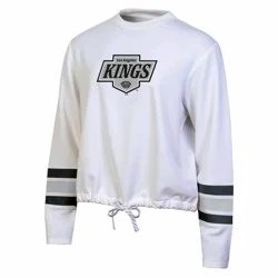 NHL Losh Angeles Kings Women's White Long Sleeve Fleece Crew Sweatshirt - S