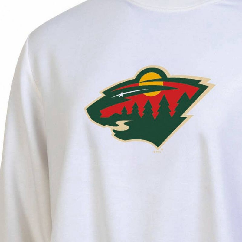 slide 3 of 3, NHL Minnesota Wild Women's White Long Sleeve Fleece Crew Sweatshirt - XL, 1 ct