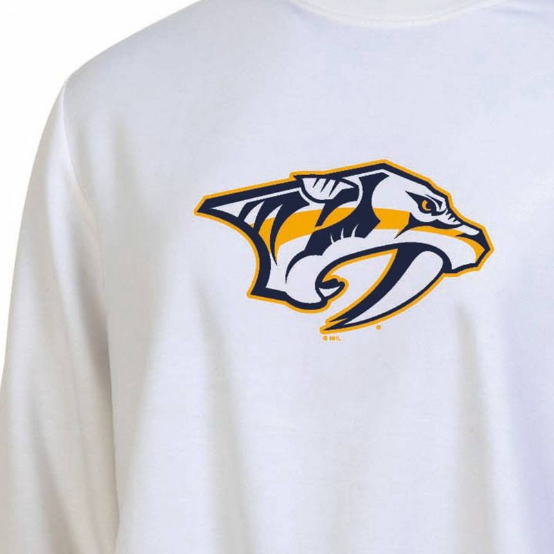 slide 3 of 3, NHL Nashville Predators Women's White Long Sleeve Fleece Crew Sweatshirt - M, 1 ct