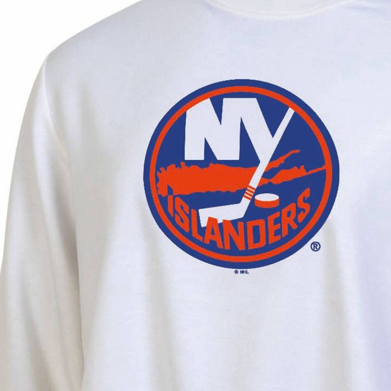 slide 2 of 3, NHL New York Islanders Women's White Long Sleeve Fleece Crew Sweatshirt - S, 1 ct