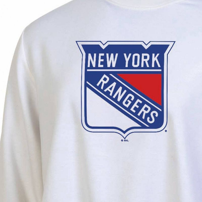 slide 3 of 3, NHL New York Rangers Women's White Long Sleeve Fleece Crew Sweatshirt - L, 1 ct