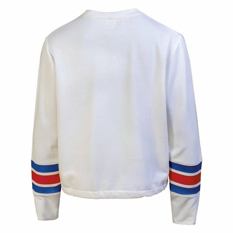 slide 2 of 3, NHL New York Rangers Women's White Long Sleeve Fleece Crew Sweatshirt - XL, 1 ct