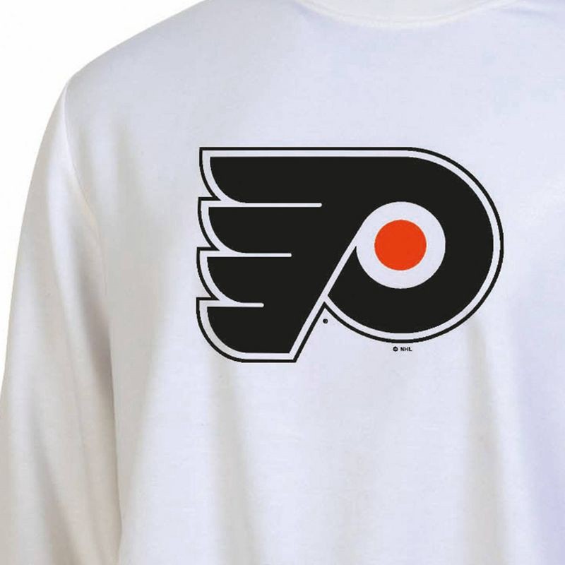 slide 3 of 3, NHL Philadelphia Flyers Women's White Long Sleeve Fleece Crew Sweatshirt - S, 1 ct