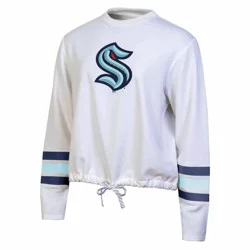 NHL Seattle Kraken Women's White Long Sleeve Fleece Crew Sweatshirt - M