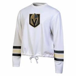 NHL Vegas Golden Knights Women's White Long Sleeve Fleece Crew Sweatshirt - S