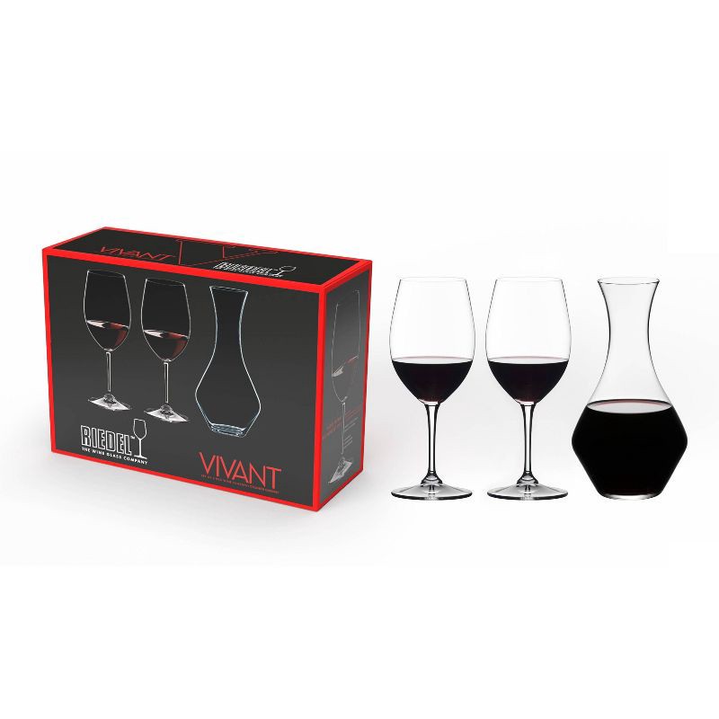 slide 1 of 6, Riedel 3pc Vivant Cabernet Wine Glasses and Decanter, 3 ct