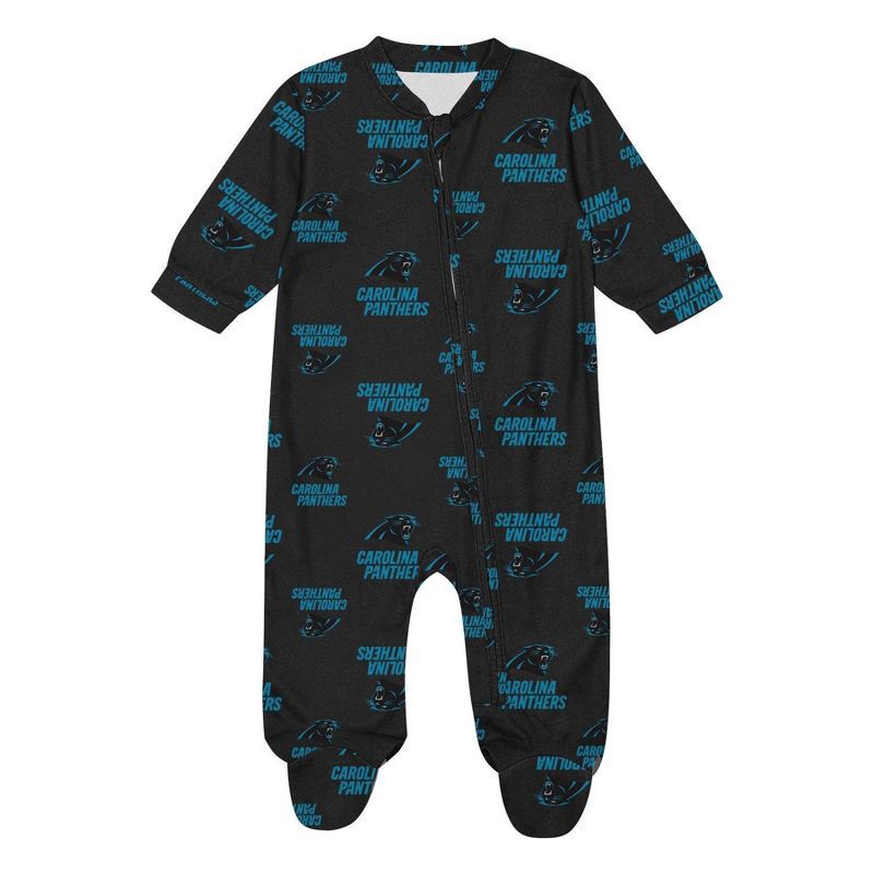 slide 2 of 3, NFL Carolina Panthers Boys' Blanket Sleeper - 0-3M, 1 ct