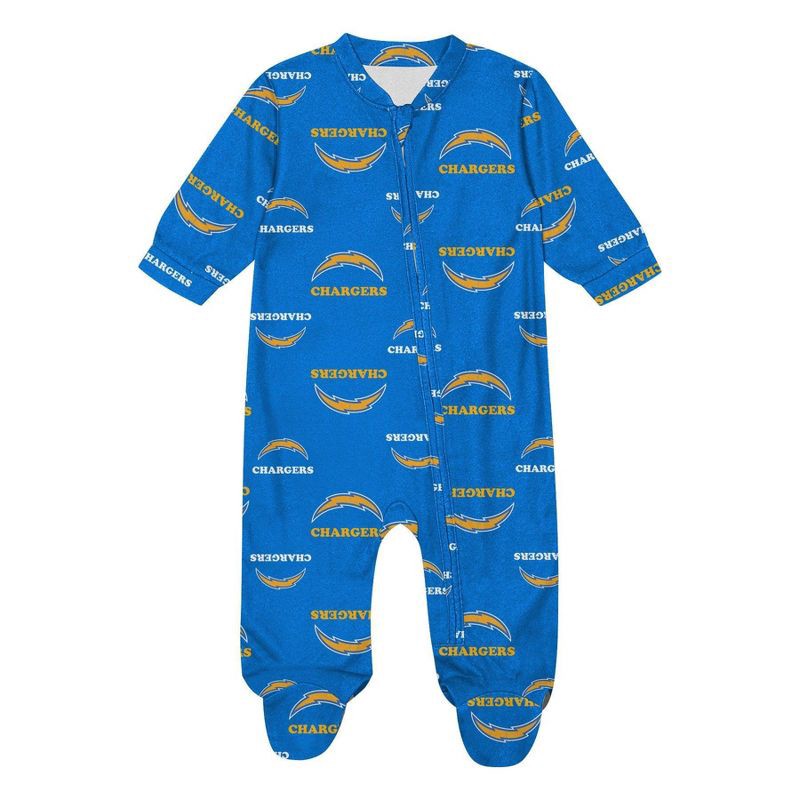 slide 3 of 3, NFL Los Angeles Chargers Boys' Blanket Sleeper - 18M, 1 ct