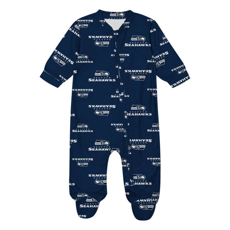 slide 2 of 3, NFL Seattle Seahawks Boys' Blanket Sleeper - 0-3M, 1 ct