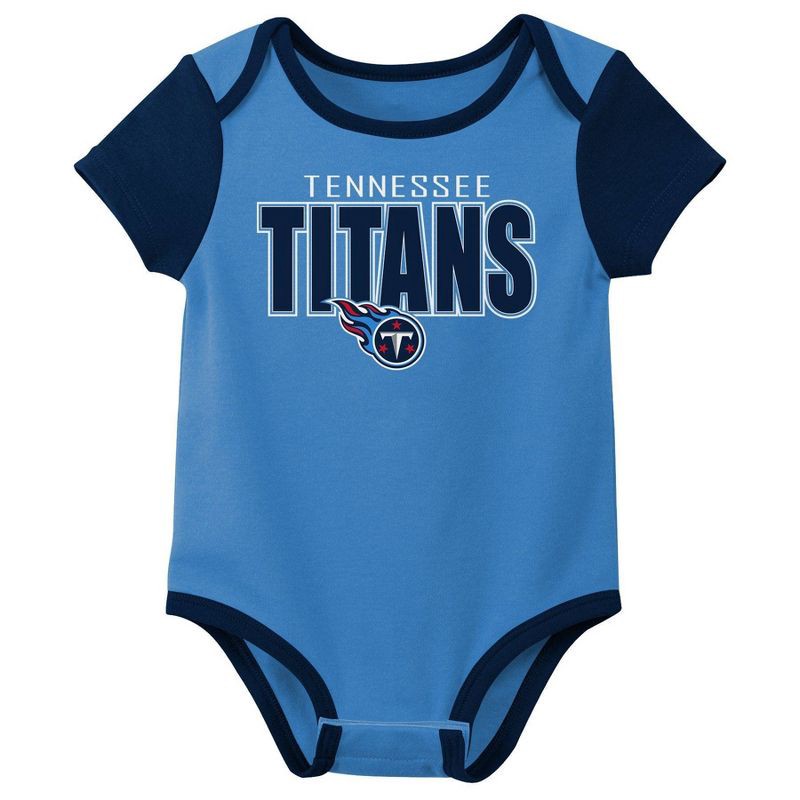 slide 2 of 4, NFL Tennessee Titans Boys' White 3pk Bodysuit - 0-3M, 3 ct