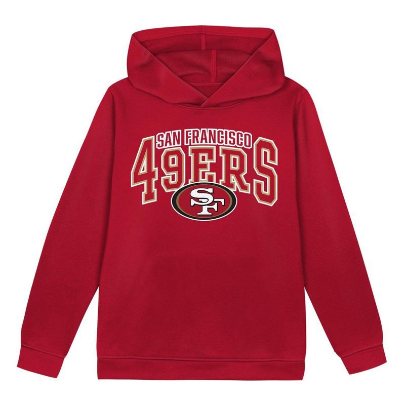 slide 1 of 1, NFL San Francisco 49ers Toddler Boys' Poly Fleece Hooded Sweatshirt - 4T, 1 ct