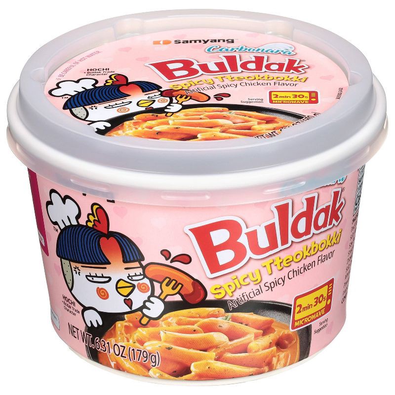 slide 1 of 4, Samyang Buldak Carbonara Rice Cake Tteokbokki - 6.31oz, 6.31 oz