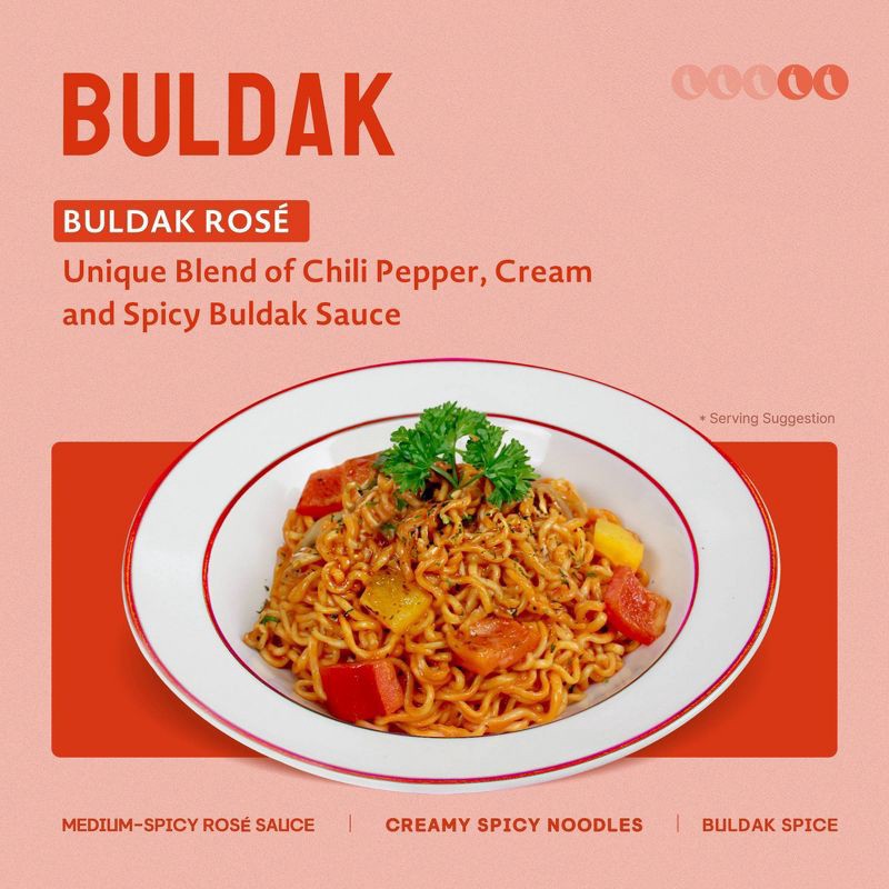 slide 3 of 6, Samyang Buldak Rose Spicy Ramen Noodles - 24.65oz/5ct, 24.65 oz, 5 ct