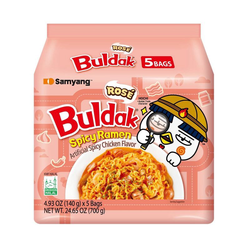 slide 1 of 6, Samyang Buldak Rose Spicy Ramen Noodles - 24.65oz/5ct, 24.65 oz, 5 ct