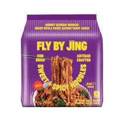 FLY BY JING Sweet + Spicy Sun Dried Vegan Sichuan Noodles - 14.8oz/4ct