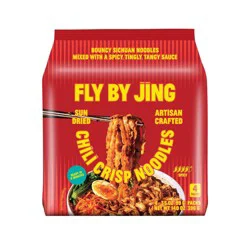 FLY BY JING Chili Crisp Sun Dried Vegan Sichuan Noodles - 14oz/4ct
