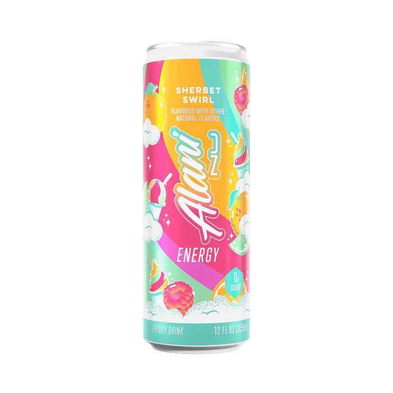 slide 1 of 6, Alani Nu Sherbet Swirl Energy Drink - 12 fl oz Can, 12 fl oz