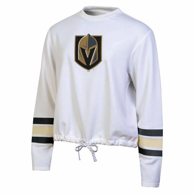 slide 1 of 3, NHL Vegas Golden Knights Women's White Long Sleeve Fleece Crew Sweatshirt - XL, 1 ct