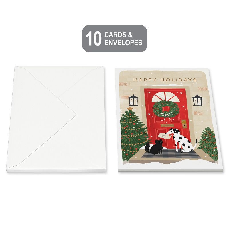 slide 5 of 6, American Greetings 10ct Christmas Cards Boxed with Envelopes Holiday Cheer, 10 ct