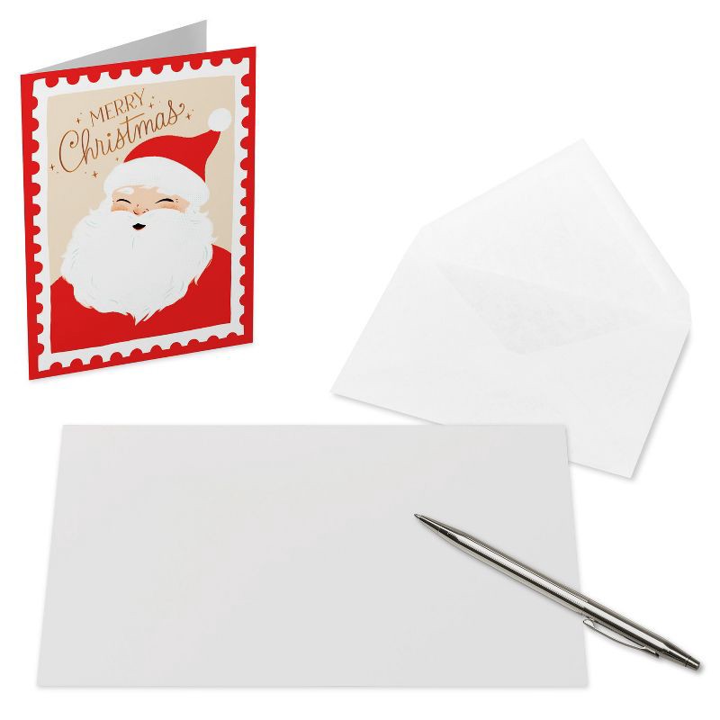slide 2 of 5, American Greetings 10ct Blank Christmas Cards Boxed with Envelopes 'Merry Christmas with Santa', 10 ct