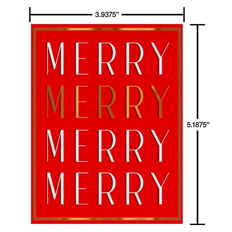 slide 5 of 5, American Greetings 10ct Blank Christmas Cards Boxed with Envelopes 'Merry Christmas with Santa', 10 ct