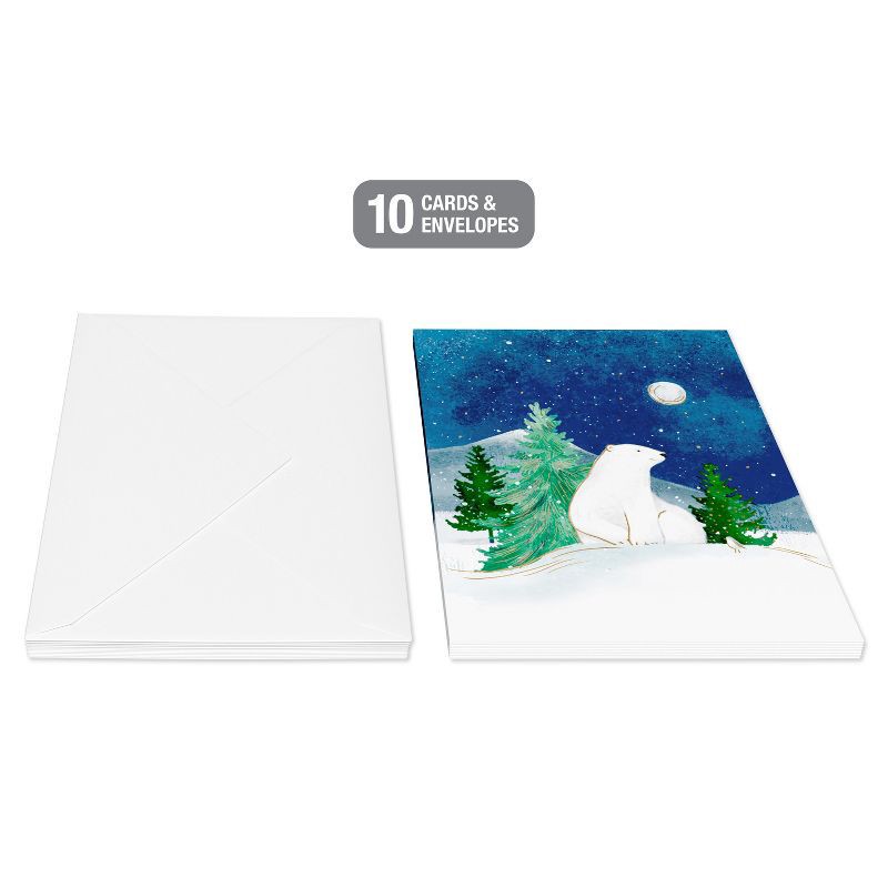 slide 3 of 4, American Greetings 10ct Blank Christmas Cards Boxed with Envelopes Polar Bear, 10 ct