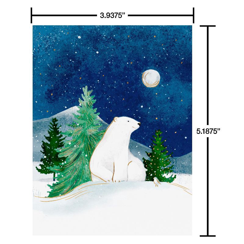slide 4 of 4, American Greetings 10ct Blank Christmas Cards Boxed with Envelopes Polar Bear, 10 ct