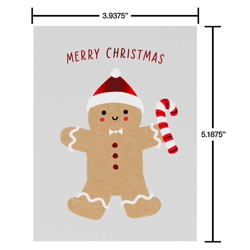 slide 5 of 5, American Greetings 10ct Blank Christmas Cards Boxed with Envelopes Gingerbread Man and Penguin, 10 ct