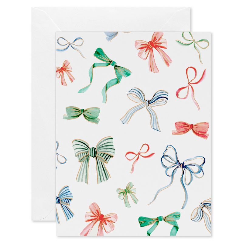 slide 1 of 4, American Greetings 10ct Christmas Card Pack Boxed with Envelopes Colorful Bows, 10 ct