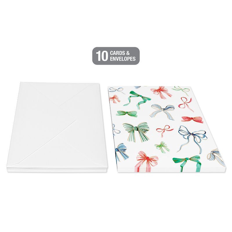 slide 3 of 4, American Greetings 10ct Christmas Card Pack Boxed with Envelopes Colorful Bows, 10 ct