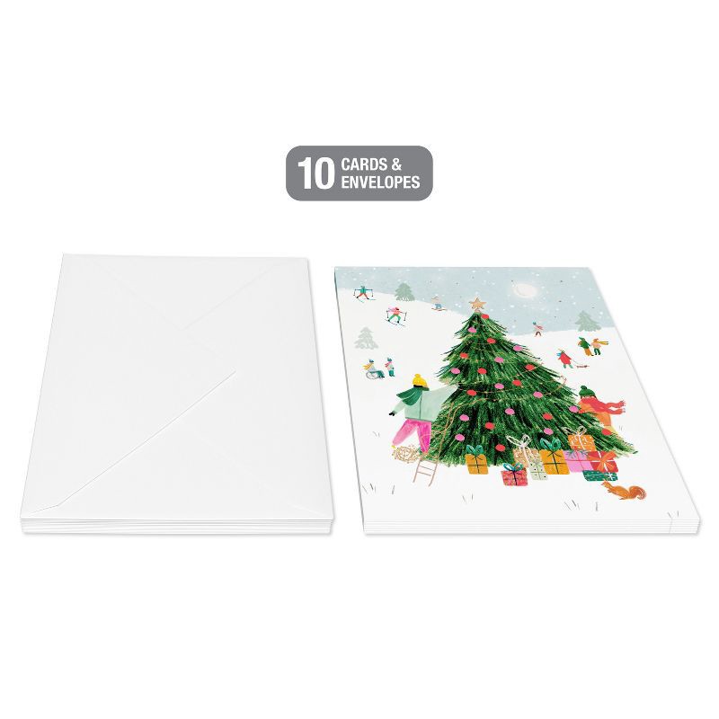 slide 3 of 4, American Greetings 10ct Blank Christmas Cards Boxed with Envelopes Christmas Tree, 10 ct