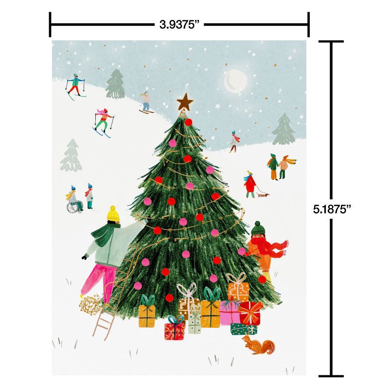 slide 4 of 4, American Greetings 10ct Blank Christmas Cards Boxed with Envelopes Christmas Tree, 10 ct